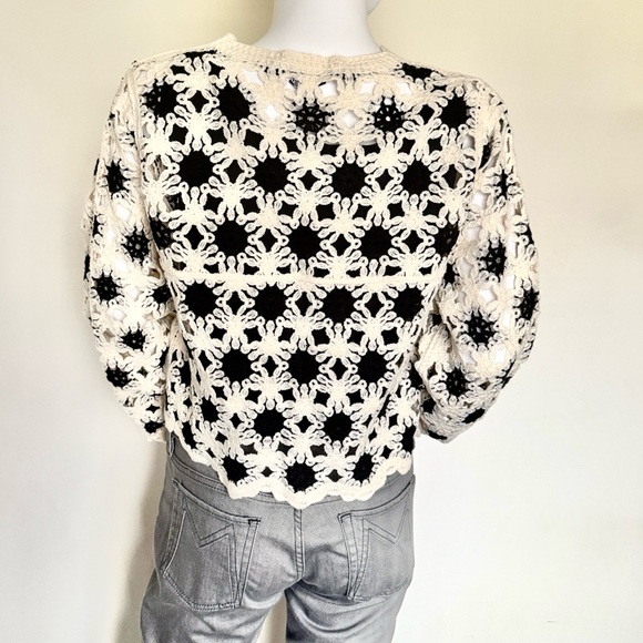 Walter Baker Cream and Black Brooke Cardigan - Picture 2 of 6